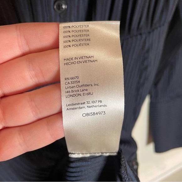 Free People Everly Pinstripe Long Sleeve Shirtdress Size Small - Picture 9 of 10